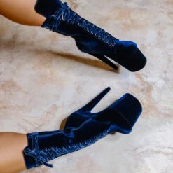 Hella Heels BabyDoll Velvet 8inch Boots - Old Money -Famous Boot Store 20 05 13HighBabydolls 39 1