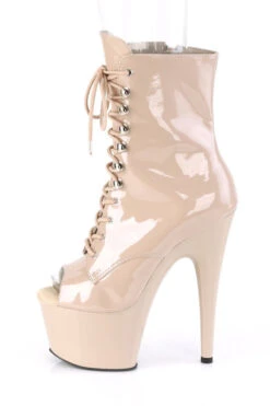 Pleaser USA Adore-1021 7inch Pleaser Peep Toe Boots - Patent Beige -Famous Boot Store ADORE 1021 ND M05 1