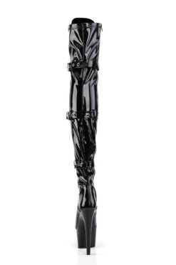 Pleaser USA Adore-3028 7inch Thigh High Pleaser Boots - Patent Black -Famous Boot Store ADORE 3028 B M09 1