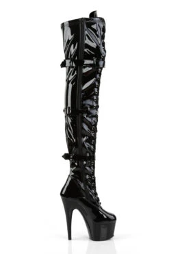 Pleaser USA Adore-3028 7inch Thigh High Pleaser Boots - Patent Black -Famous Boot Store ADORE 3028 B M13 1