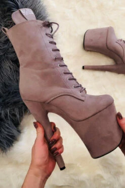 Hella Heels BabyDoll 8inch Boots - Lilac Mink 14 Hella Heels BabyDoll 8inch Boots - Lilac Mink -Famous Boot Store BDDarkMink8inch9 1