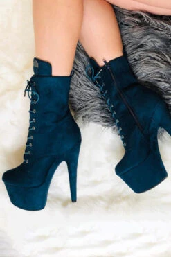 Hella Heels BabyDoll 7inch Boots - Teal 9 Hella Heels BabyDoll 7inch Boots - Teal -Famous Boot Store BDTeal7Inch2