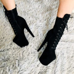 Hella Heels BabyDoll 8inch Boots - Black -Famous Boot Store BD Black 8 Inch 14 1