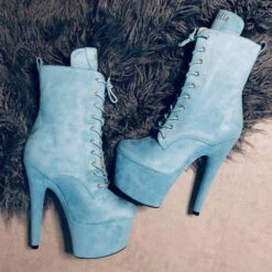 Hella Heels BabyDoll 7inch Boots - Baby Blue -Famous Boot Store BD Blue 7 inch 1