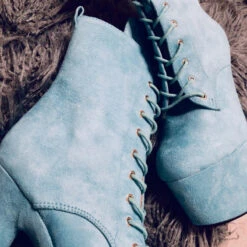 Hella Heels BabyDoll 7inch Boots - Baby Blue -Famous Boot Store BD Blue 7 inch 4