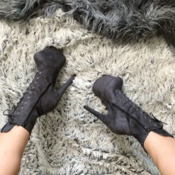 Hella Heels BabyDoll 7inch Boots - Dark Grey -Famous Boot Store BD Dark Grey 7 Inch 5