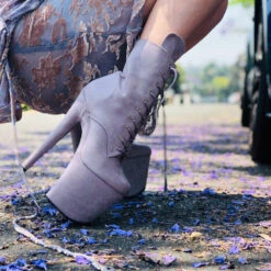 Hella Heels BabyDoll 8inch Boots - Lilac Mink 13 Hella Heels BabyDoll 8inch Boots - Lilac Mink -Famous Boot Store BD Dark Mink 8 inch 2 1