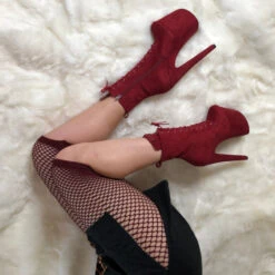 Hella Heels BabyDoll 8inch Boots - Dark Red 15 Hella Heels BabyDoll 8inch Boots - Dark Red -Famous Boot Store BD Dark Red 8 inch 3