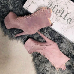 Hella Heels BabyDoll 7inch Boots - Lilac Mink 6 Hella Heels BabyDoll 7inch Boots - Lilac Mink -Famous Boot Store BD Mink 8 inch 2
