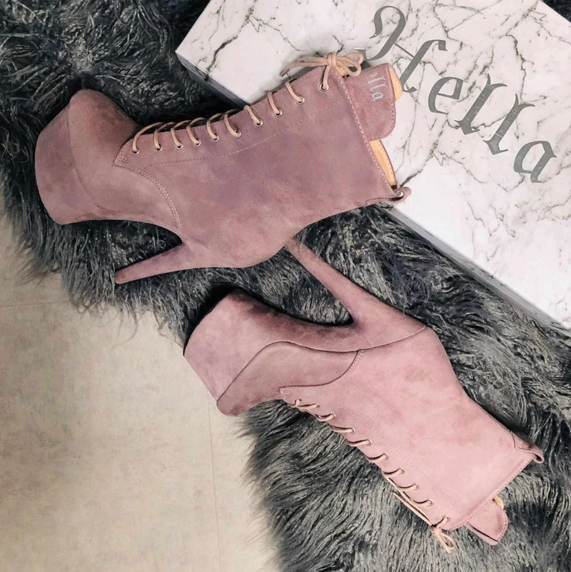 Hella Heels BabyDoll 7inch Boots - Lilac Mink 3 Hella Heels BabyDoll 7inch Boots - Lilac Mink - Image 3