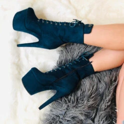 Hella Heels BabyDoll 7inch Boots - Teal 11 Hella Heels BabyDoll 7inch Boots - Teal -Famous Boot Store BD Teal 7 Inch 2