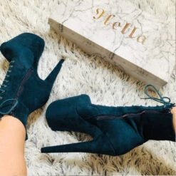 Hella Heels BabyDoll 8inch Boots - Teal 15 Hella Heels BabyDoll 8inch Boots - Teal -Famous Boot Store BD Teal 8 Inch 7