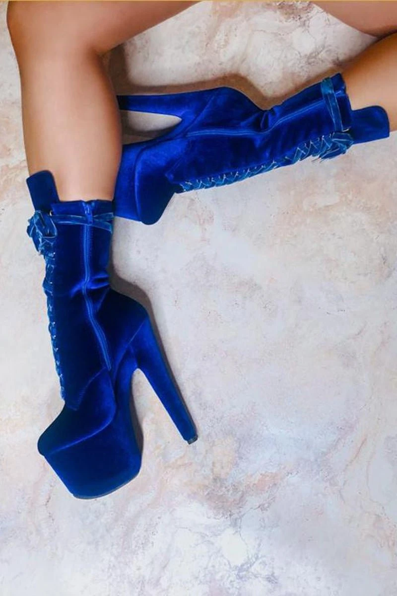 Hella Heels BabyDoll Velvet 7inch Boots - King Pin 1 Hella Heels BabyDoll Velvet 7inch Boots - King Pin