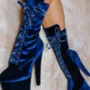 Hella Heels BabyDoll Velvet 7inch Boots - Old Money