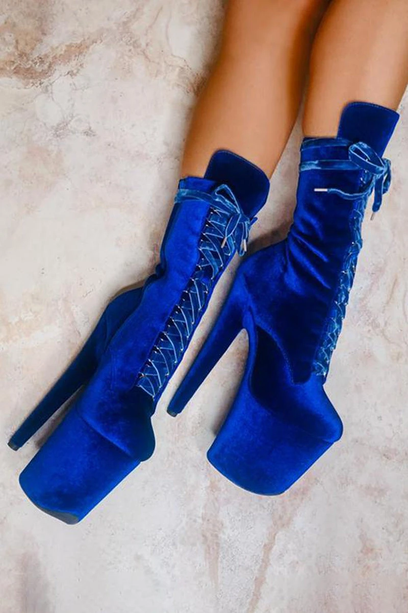 Hella Heels BabyDoll Velvet 8inch Boots - King Pin 1 Hella Heels BabyDoll Velvet 8inch Boots - King Pin