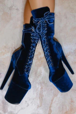 Hella Heels BabyDoll Velvet 8inch Boots - Old Money -Famous Boot Store BabyDollVelvet8inchBoots OldMoney2 1