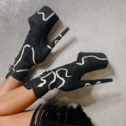 Hella Heels Snake In My Boot 8inch Boots - Black -Famous Boot Store Black 12 1