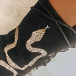 Hella Heels Snake In My Boot 8inch Boots - Black -Famous Boot Store Black 3 1