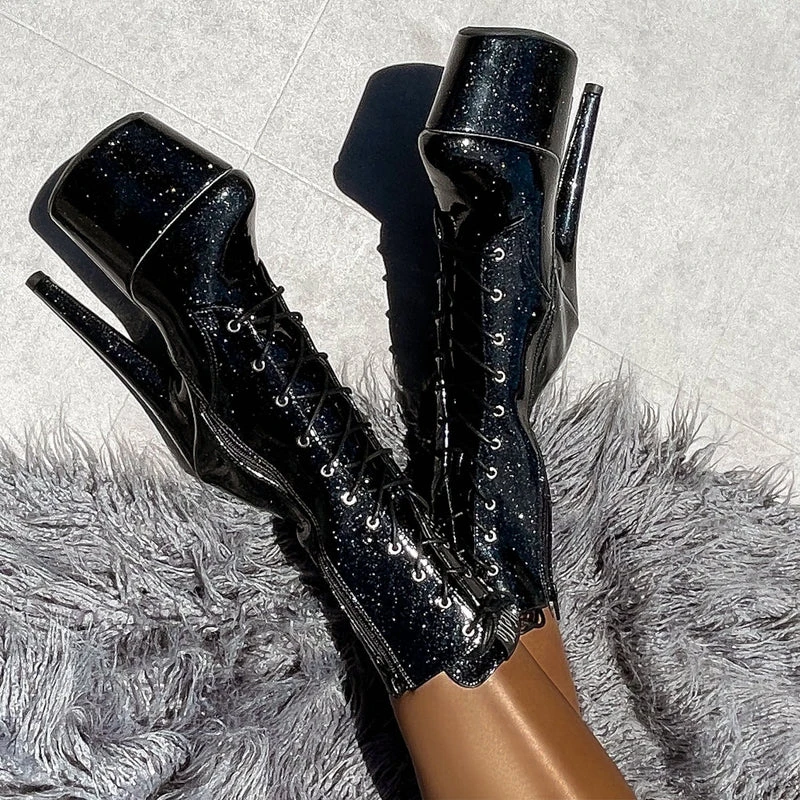 Hella Heels The Glitterati 7inch Boots - Sin City 4 Hella Heels The Glitterati 7inch Boots - Sin City - Image 4