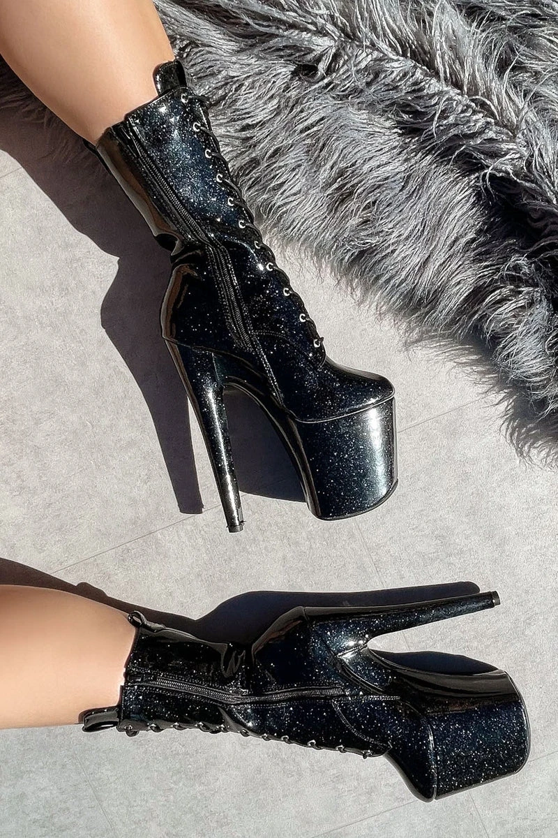 Hella Heels The Glitterati 8inch Boots - Sin City 2 Hella Heels The Glitterati 8inch Boots - Sin City - Image 2