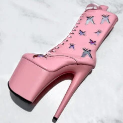 Hella Heels Butterfly Boots - 8inch - Pink 15 Hella Heels Butterfly Boots - 8inch - Pink -Famous Boot Store ButterflyBoot Pink 8INCH2