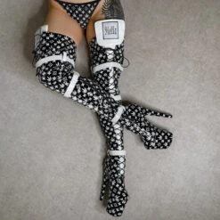 Hella Heels Branded Thigh High 8inch Boots - Black 29 Hella Heels Branded Thigh High 8inch Boots - Black -Famous Boot Store EmpireKicksBrandedblack8inchpoledancethighhighboot 5