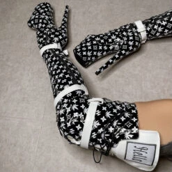 Hella Heels Branded Thigh High 8inch Boots - Black -Famous Boot Store EmpireKicksBrandedblack8inchpoledancethighhighboot 6 1