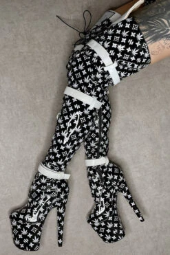 Hella Heels Branded Thigh High 8inch Boots - Black 18 Hella Heels Branded Thigh High 8inch Boots - Black -Famous Boot Store EmpireKicksBrandedblack8inchpoledancethighhighboot 8