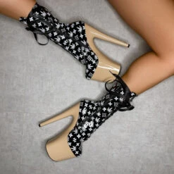 Hella Heels Branded 8inch Boots - Black/Sand -Famous Boot Store EmpireKicksBrandedblack sand8inchpoledanceboot 1