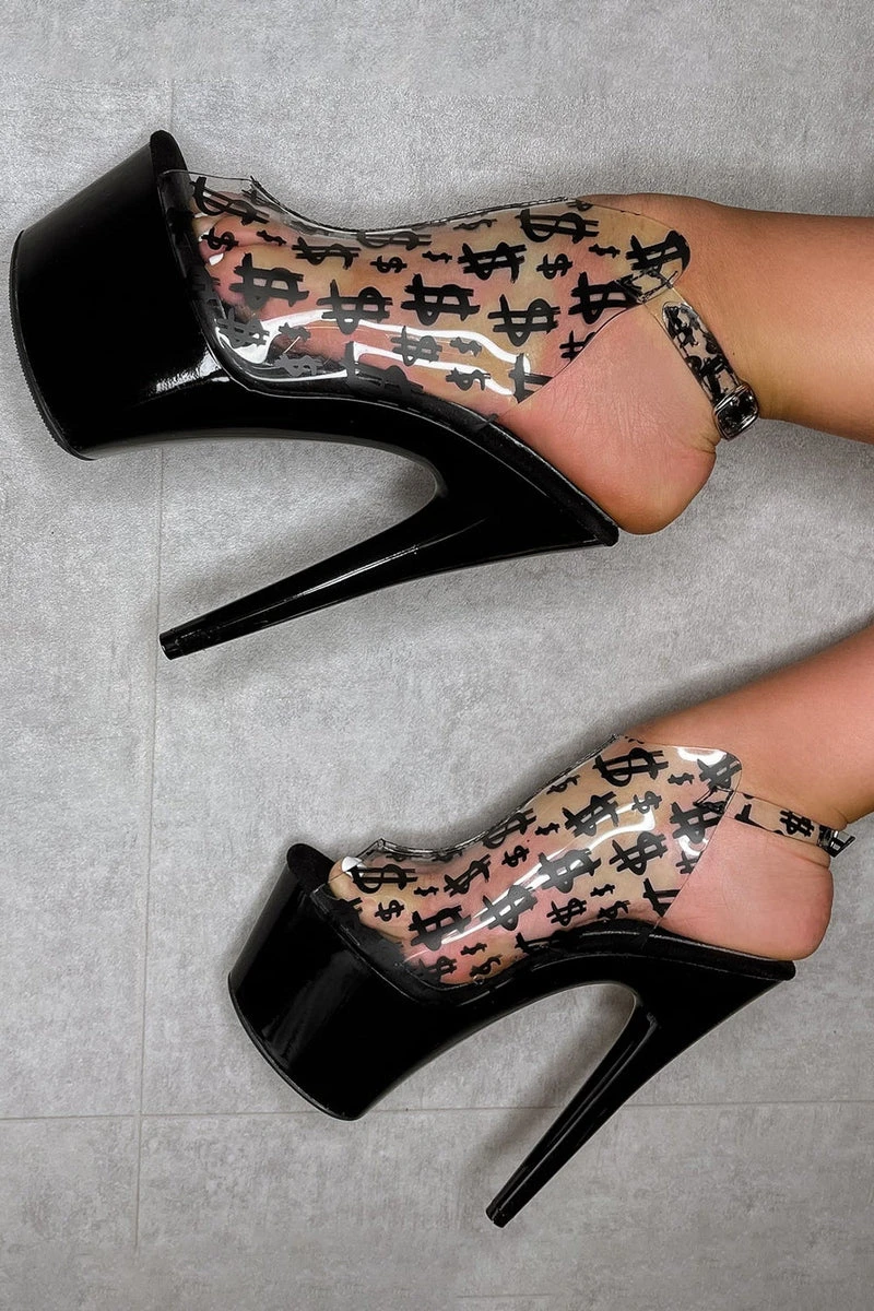 Hella Heels Make It Reign 7inch Stilettos - Black 1 Hella Heels Make It Reign 7inch Stilettos - Black