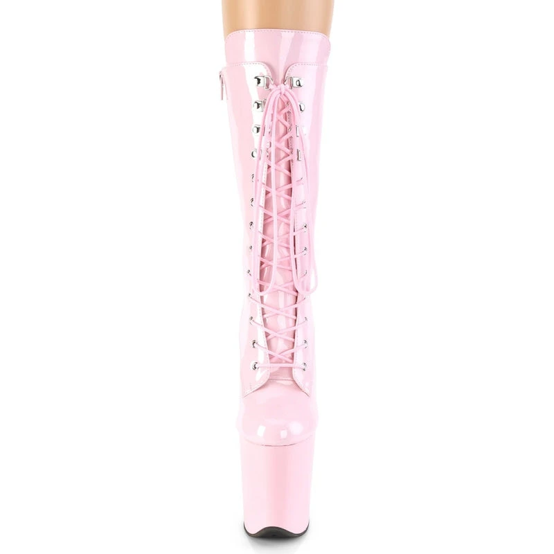 Pleaser USA Flamingo-1050 8inch Pleaser Boots - Patent Baby Pink 5 Pleaser USA Flamingo-1050 8inch Pleaser Boots - Patent Baby Pink - Image 5