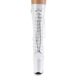 Pleaser USA Flamingo-1050 8inch Pleaser Boots - Patent White -Famous Boot Store FLAMINGO 1050 W M01