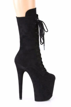 Pleaser USA Flamingo-1050FS Faux Suede 8inch Pleaser Boots - Black -Famous Boot Store FLAMINGO 1050FS BFS M05