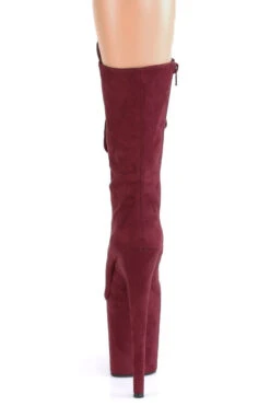 Pleaser USA Flamingo-1050FS Faux Suede 8inch Pleaser Boots - Burgundy -Famous Boot Store FLAMINGO 1050FS BYFS M09 1