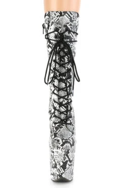 Pleaser USA Flamingo-1050SP 8inch Pleaser Boots - White Snake 7 Pleaser USA Flamingo-1050SP 8inch Pleaser Boots - White Snake -Famous Boot Store FLAMINGO 1050SP B WSP M01