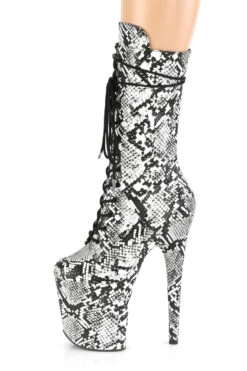Pleaser USA Flamingo-1050SP 8inch Pleaser Boots - White Snake 9 Pleaser USA Flamingo-1050SP 8inch Pleaser Boots - White Snake -Famous Boot Store FLAMINGO 1050SP B WSP M05