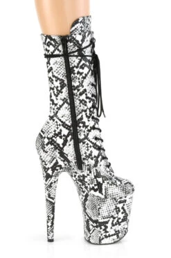 Pleaser USA Flamingo-1050SP 8inch Pleaser Boots - White Snake 8 Pleaser USA Flamingo-1050SP 8inch Pleaser Boots - White Snake -Famous Boot Store FLAMINGO 1050SP B WSP M13