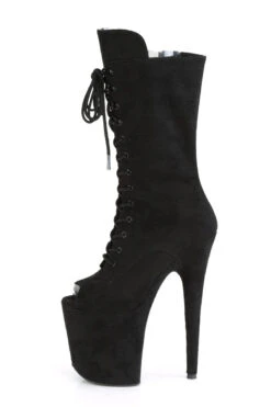 Pleaser USA Flamingo-1051FS Faux Suede 8inch Peep Toe Pleaser Boots - Black -Famous Boot Store FLAMINGO 1051FS BFS M05 1