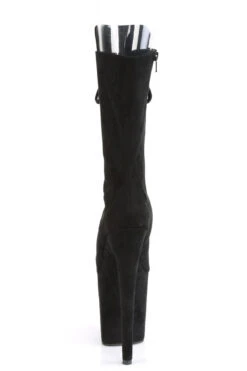 Pleaser USA Flamingo-1051FS Faux Suede 8inch Peep Toe Pleaser Boots - Black -Famous Boot Store FLAMINGO 1051FS BFS M09 1