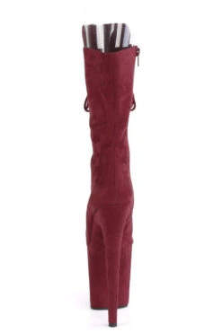 Pleaser USA Flamingo-1051FS Faux Suede 8inch Peep Toe Pleaser Boots - Burgundy -Famous Boot Store FLAMINGO 1051FS BYFS M09 1