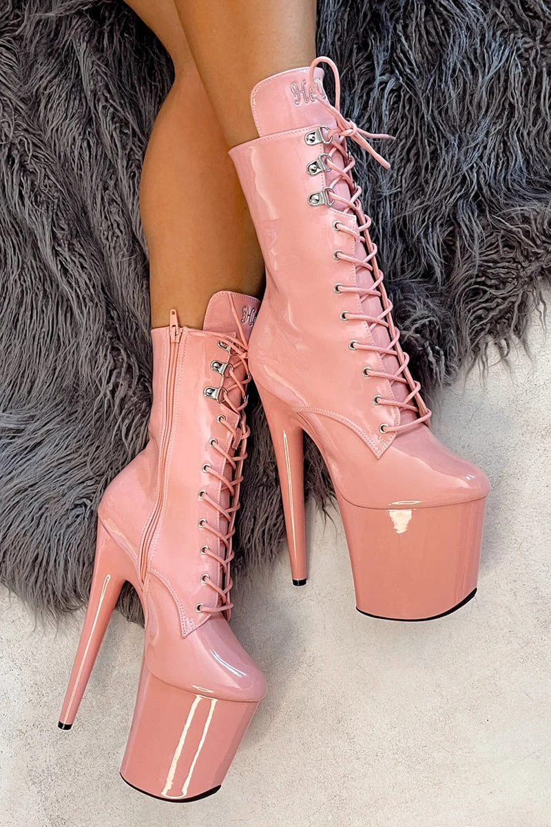 Hella Heels LipKit 8inch Boots - Candy Shop 1 Hella Heels LipKit 8inch Boots - Candy Shop