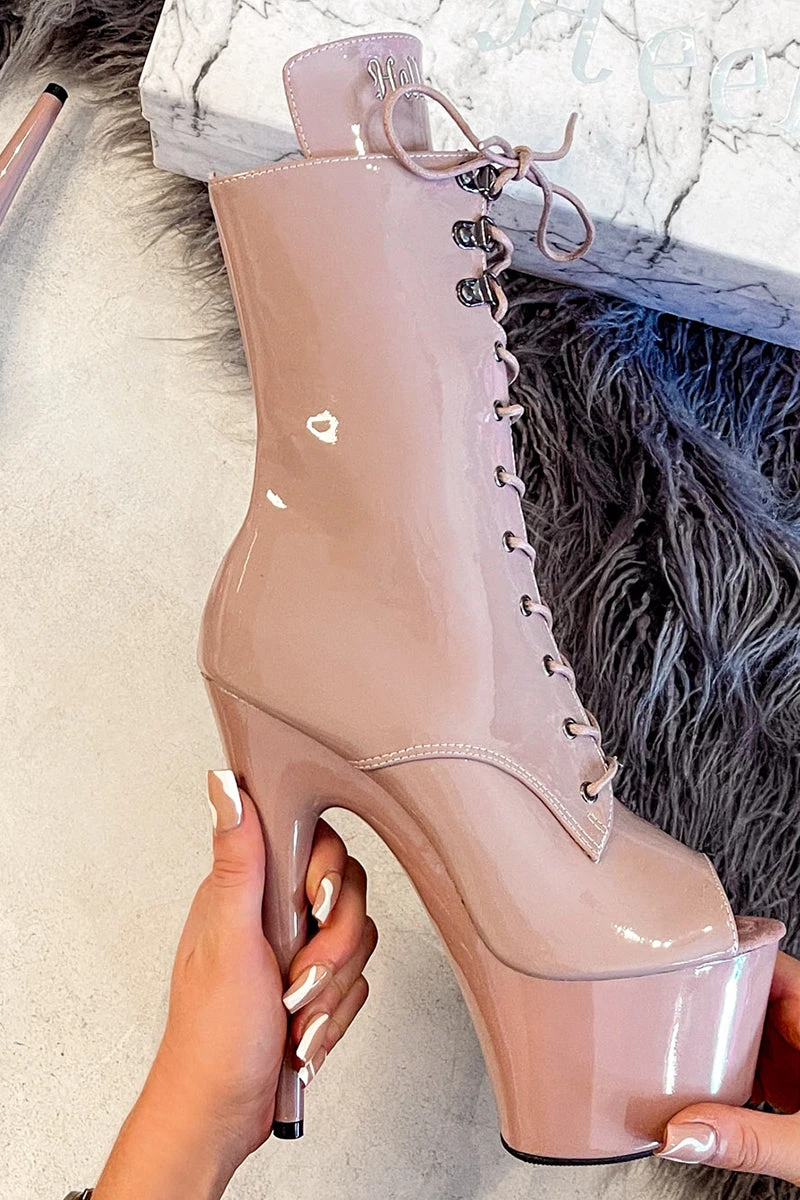 Hella Heels LipKit Open Toe 7inch Boots - Boujee 2 Hella Heels LipKit Open Toe 7inch Boots - Boujee - Image 2
