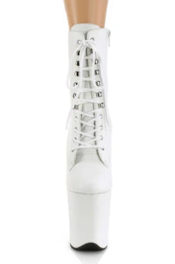 Pleaser USA Flamingo-1020LWR 8inch Real Leather Boots - Matte White -Famous Boot Store Flam1020LWRFront