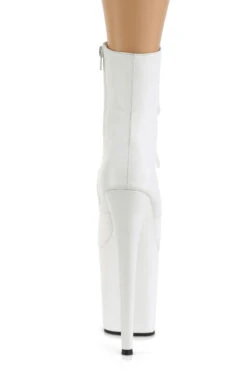 Pleaser USA Flamingo-1020LWR 8inch Real Leather Boots - Matte White -Famous Boot Store Flam1020LWRWhiteBack