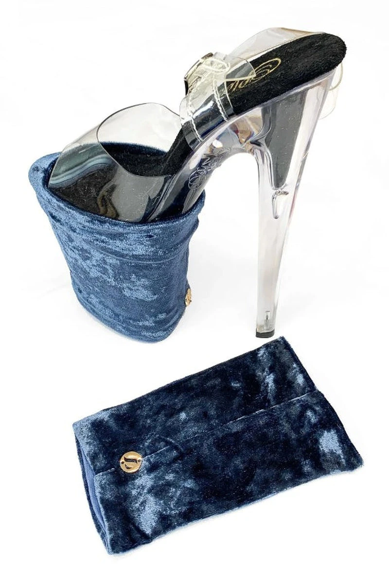 Lunalae Shoe Covers - Gunmetal Crushed Velvet 2 Lunalae Shoe Covers - Gunmetal Crushed Velvet - Image 2