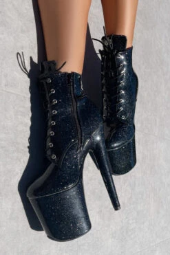 Hella Heels The Glitterati 8inch Ankle Boots - Sin City -Famous Boot Store H M 33