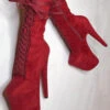 Hella Heels High BabyDoll 8inch Boots - Dark Red