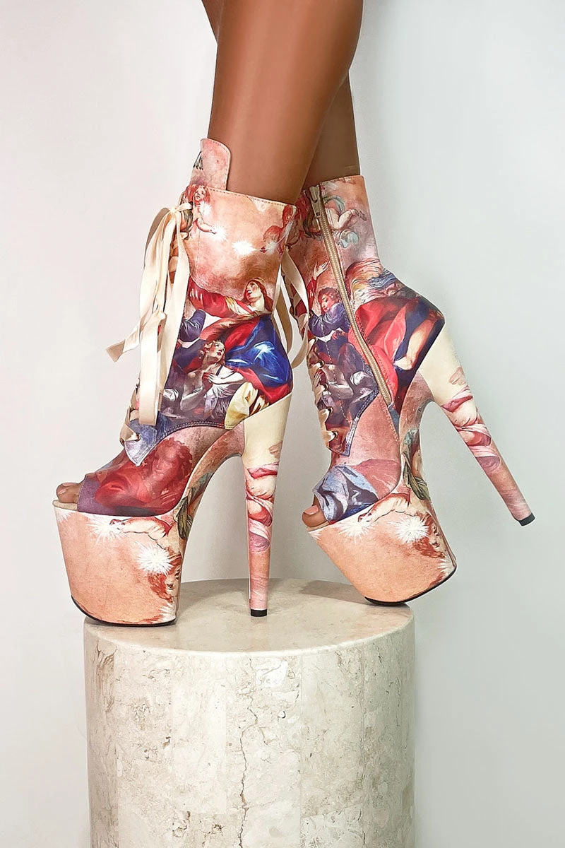 Hella Heels Renaissance Open Toe 8inch Boots - Holier Than Thou 1 Hella Heels Renaissance Open Toe 8inch Boots - Holier Than Thou