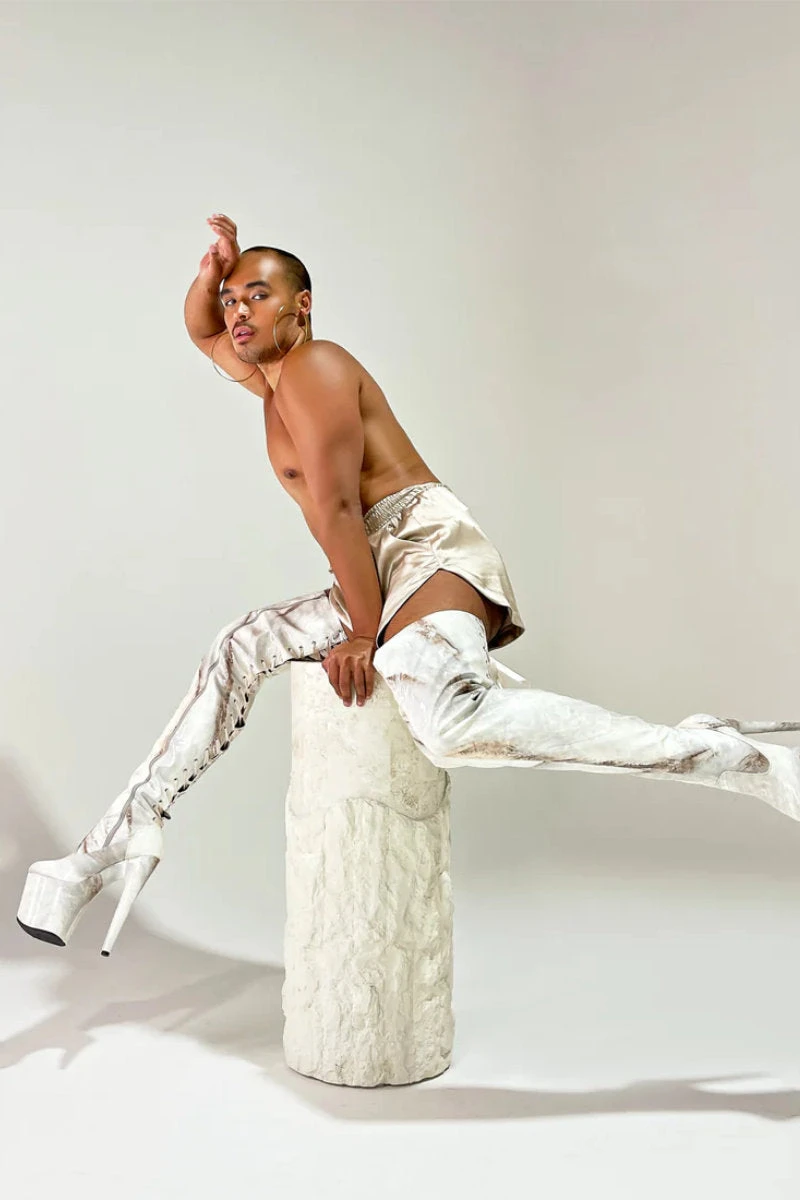 Hella Heels Renaissance Thicc Thigh High 8inch Boots - Hope - Image 5