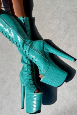 Hella Heels Killing Eve Open Toe Knee High Boots - 8inch -Famous Boot Store IMG 0264